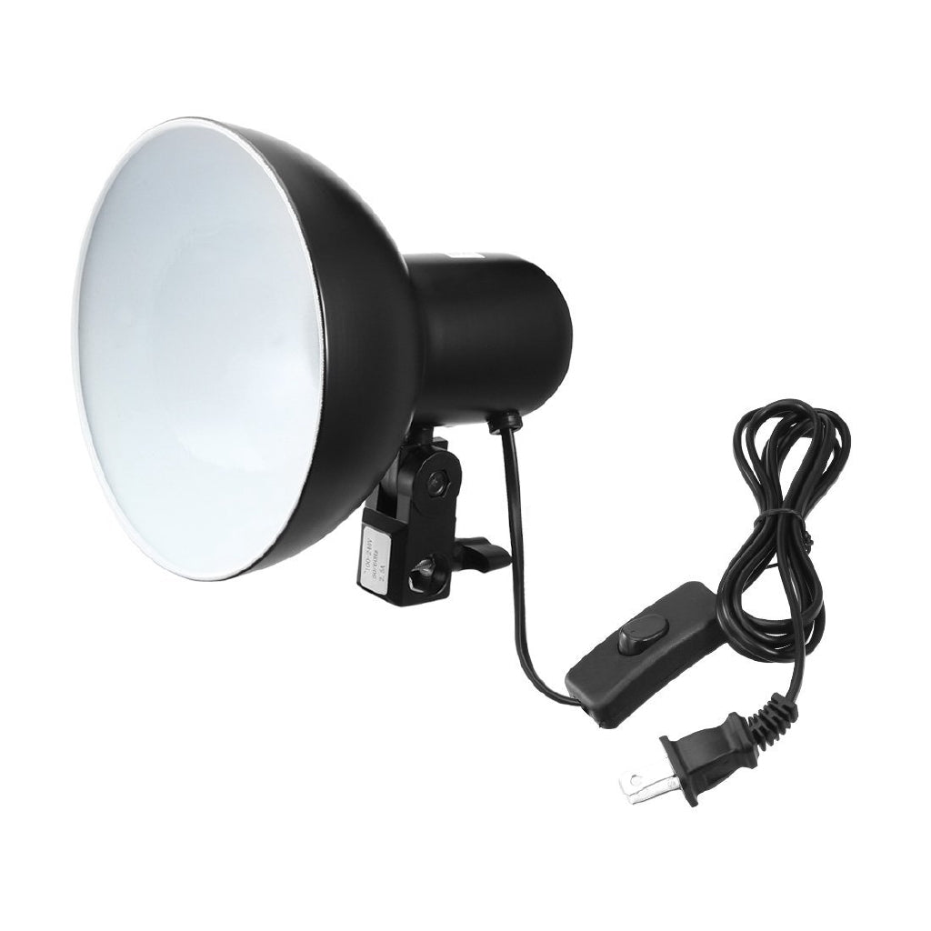 Pxel AA-1B15 Painted Iron Lamp Shade E27 Lamp Holder + Switch for Strobe Light Reflector