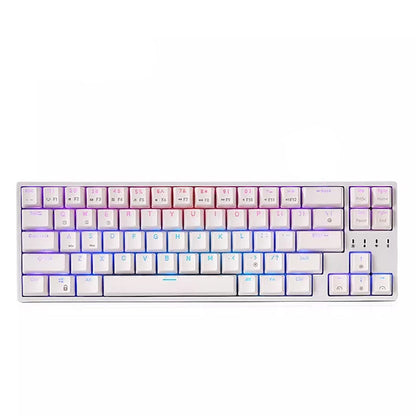 [CLEARANCE] Royal Kludge RK RK68 Plus RK871 RGB 68 Keys TKL Tri-Mode Bluetooth 5.1, Wired and 2.4Ghz Wireless Mechanical Gaming Keyboard with Hot Swappable Switches (Black, White) (Available in Blue, Red, Brown Switches)