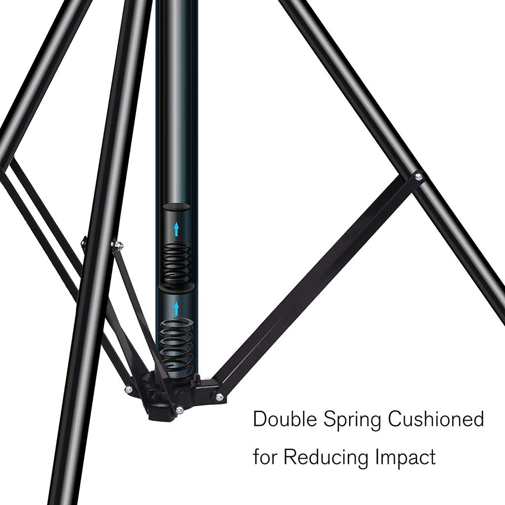 Pxel LS230S Pro 230cm 7.5 Feet Heavy Duty Spring Cushioned Adjustable Photo Video Light Stand
