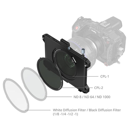 SmallRig 95mm Matte Box Kit with CPL / VND Filter Set, Four Threaded Adapter Rings, Quick Release Magnetic Filter Frame, Carbon Fiber Top Flag for DSLR Mirrorless Cameras, Cinematic Filmmaking, Videography Photography | 5011