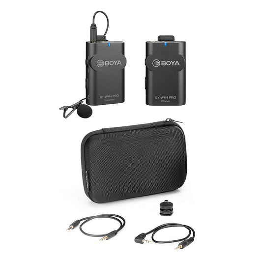 [CLEARANCE] Boya BY-WM4 Pro K1 Portable 2.4G Wireless Lavalier Lapel Microphone System SingleTransmitters + One Receiver) with Hard Case for DSLR Camera Camcorder Smartphone PC Tablet Sound Audio Recording Vlog Live Streaming Livestream Interview