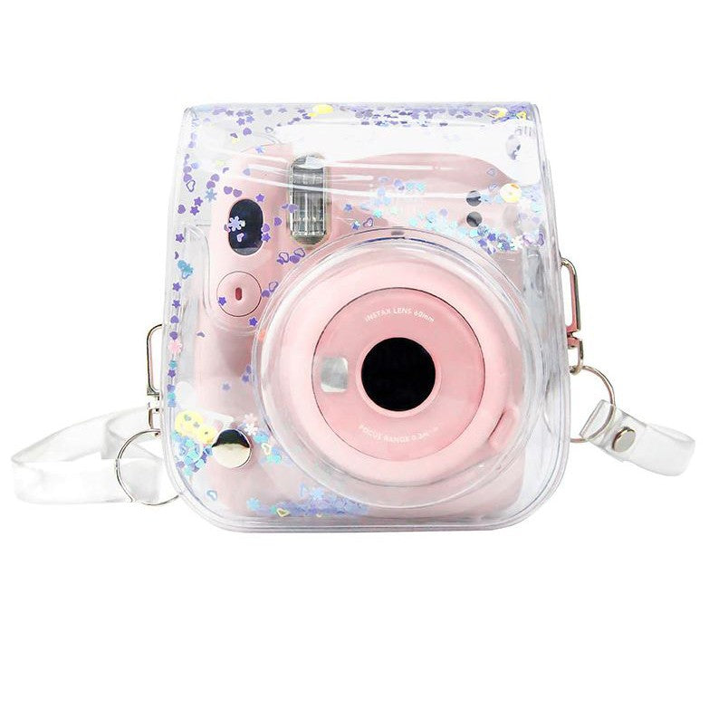 [CLEARANCE] Pikxi BMP11 Fujifilm Instax Mini 11 PU Leather Camera Case Bag with Shoulder Strap Protective Case (Clear Designs)