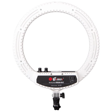 [CLEARANCE] Eirmai YB-RJ510 10-inch LED Ring Fill Light with Phone Holder for Vlogging, Photography, and Live Streaming Color - White