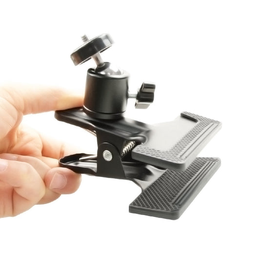 Pxel AA-CT1 Tripod Camera Clip Clamp Flash Holder Mount with 360 Swivel Photography Ball-Head 1/4" Threaded Screw for Camera Tripod, SLR, DSLR, Video Cameras, Studio Backdrop Camera