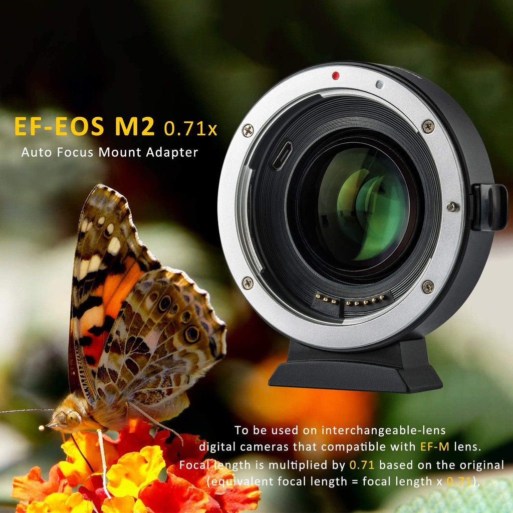 [CLEARANCE] Viltrox EF-EOS M2 0.71x Speed Booster Camera Lens Adapter for Canon EF-Mount Lenses to EF-M-Mount Mirrorless Cameras