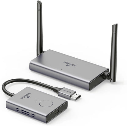 UGREEN 50633A 50-Meter 1080p 60Hz Full HD 5GHz Wireless HDMI + VGA + 3.5mm Video Extender Transmitter and Receiver with LED Indicator and Type C Power Port