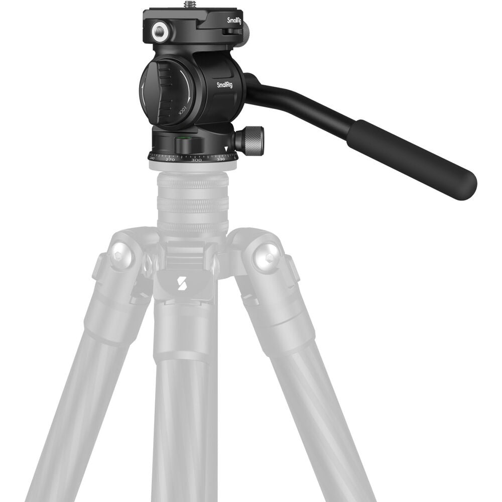 SmallRig CH3 Tripod Fluid Video Head with Arca-Swiss Quick Release Camera Mount, Detachable Pan Handle, 1/4"-20 Accessory Mounting Thread, 360° Rotary & Horizontal / Vertical Angle Shooting for DSLR Cameras Videography Photography |  4936