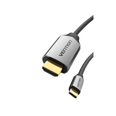[CLEARANCE] Vention Type-C to HDMI Cable Metal Type 4KHD 60Hz with Aluminum Alloy Shell (CGSB) 1.5M Black Metal Type