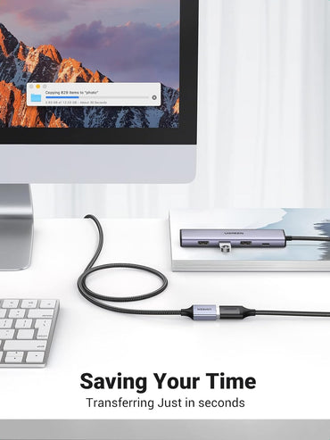 UGREEN USB 3.0 Type A Female to Male Extension Nylon Braided Cable with 5Gbps Transmission Speed for PC, Laptop Computers and Game Consoles (0.5 Meter / 1 Meter / 2 Meters / 5 Meters)