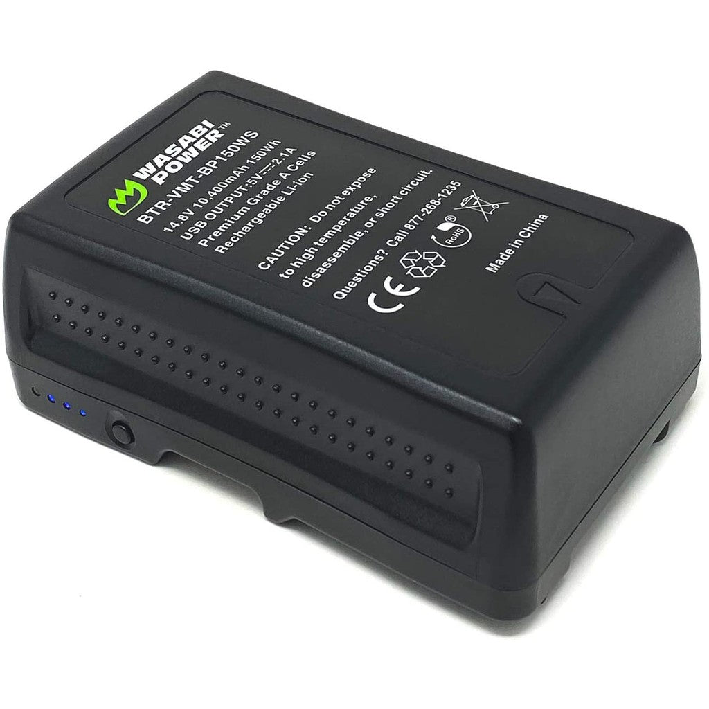 [CLEARANCE] Wasabi Power V-Mount Battery BP-150WS BP150WS (14.8V, 10400mAh, 150Wh) for Broadcast Video Camcorder and other Camcorders