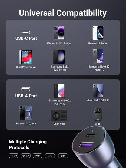[CLEARANCE] UGREEN 52.2W Universal USB Fast Charging Car Charger Adapter for Powered Car Accessories, Electronics, Laptop, Mobile Phone / Smartphones, Tablet, Gadgets