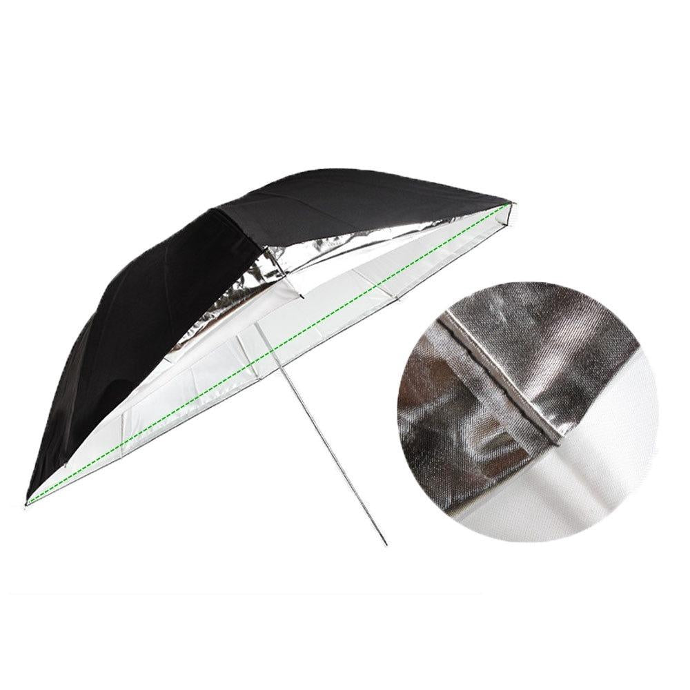 Pxel UM-BWS108 43"/108cm Studio Photography Soft Translucent/Black Silver Reflector 2in1 Double-Layer Umbrella For Studio Flash Strobe