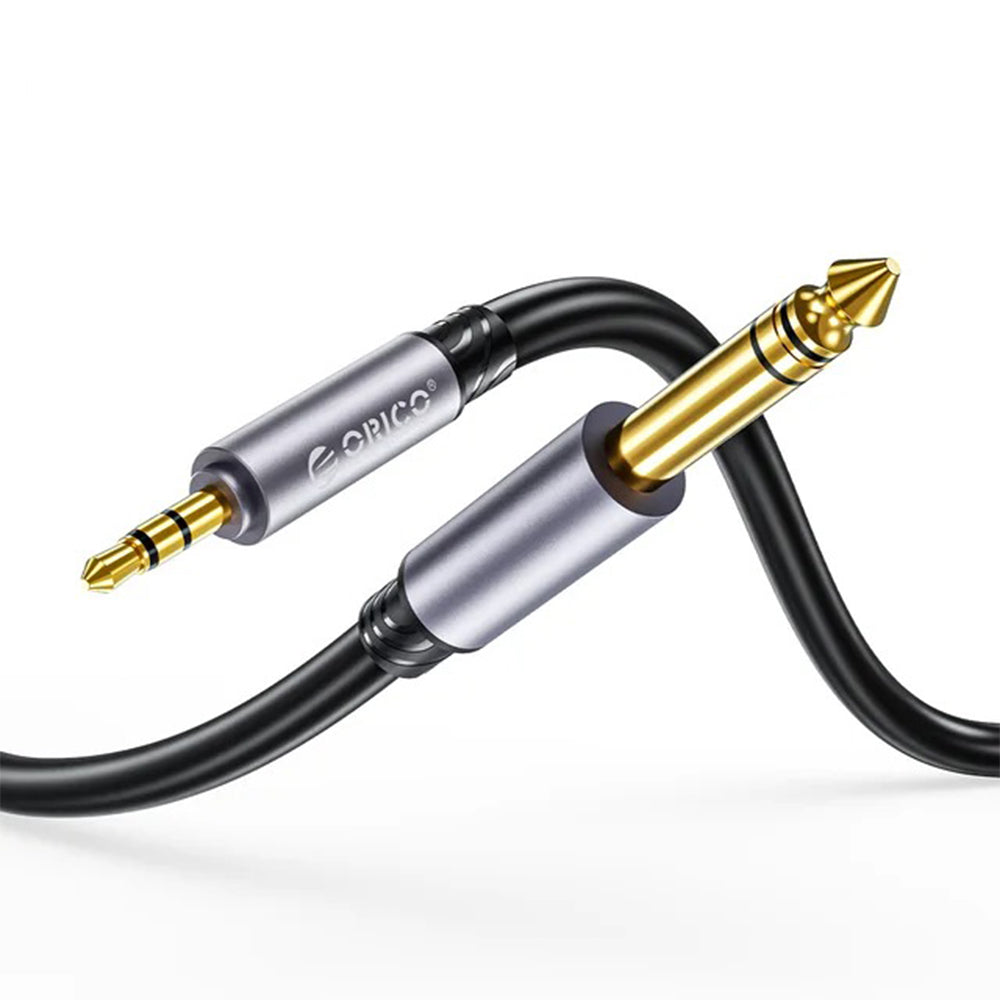 [CLEARANCE] ORICO 3.5mm TRS to 6.5mm TRS Audio Cable with Gold-Plated Male-to-Male AUX Connectors & Flexible Silicone Cord for Guitars, Audio Mixers, Amplifiers, Speakers, Sound Cards, Music Players, Smartphone, Computer Desktops & Laptops