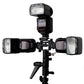 [CLEARANCE] Pxel AA-LS1 Triple Head Hot Cold Shoe Splitter Mount Adapter for Camera Flash Speedlite with Umbrella Holder Photo Studio Accessories