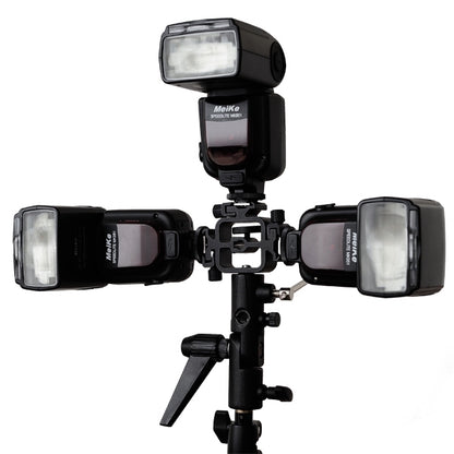 Pxel AA-LS1 Triple Head Hot Cold Shoe Splitter Mount Adapter for Camera Flash Speedlite with Umbrella Holder Photo Studio Accessories