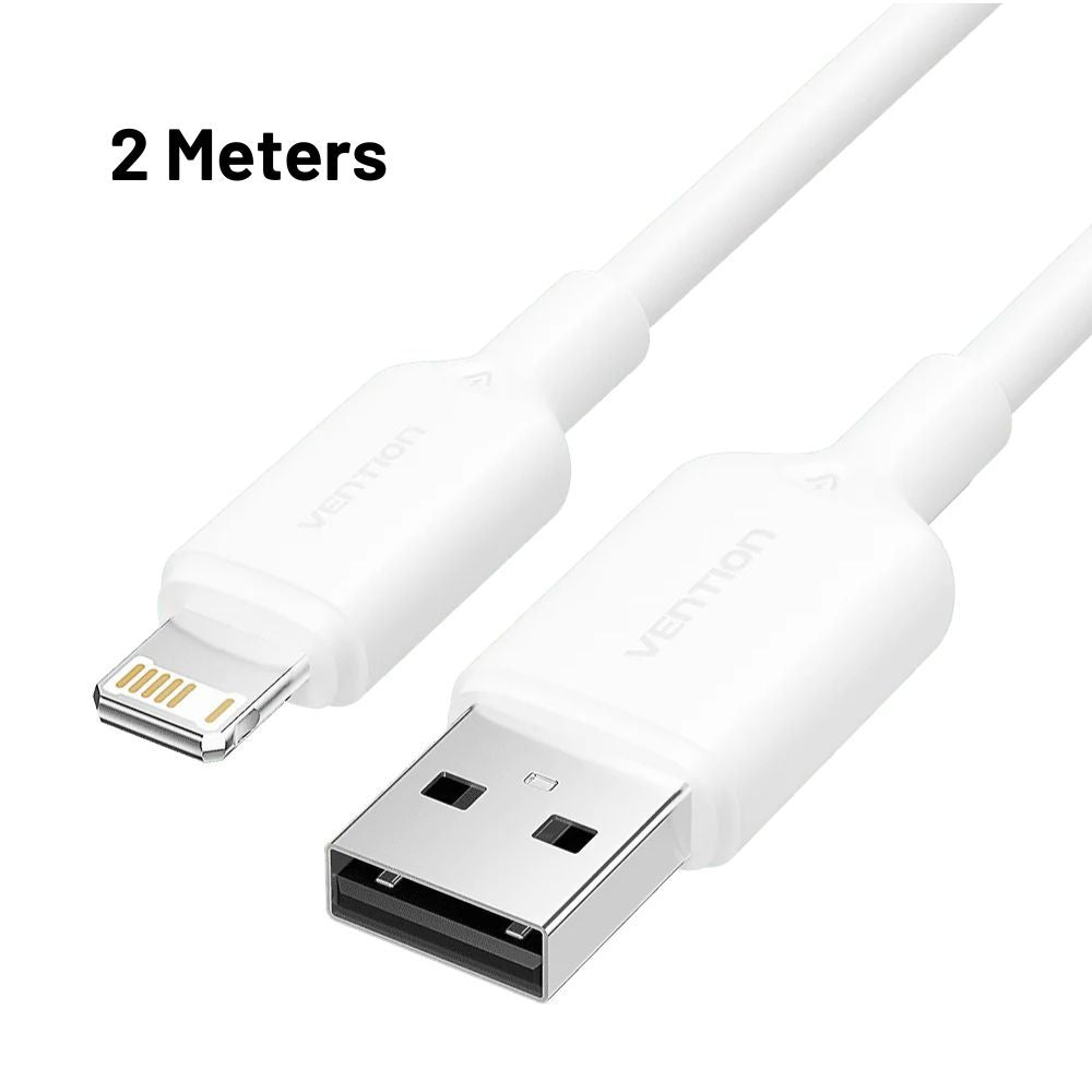 Vention 1M / 2M USB 2.0 Type-A Male to Lightning Male Fast Charging 2.4A Cable with High-Speed 480Mbps Transfer Speed - Blue / Pink / White