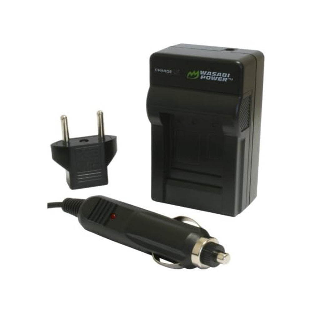 Wasabi Power NP-BG1 NPBG1 (2 Pack) 3.7V 1250mAh Battery & Charger Kit w/ Power Indicator, Built-In Fold Out US Plug, Car Charger & Euro Plug Adapter for Select Sony NP-FG1 and CyberShot DSC-H3 DSC-HX10V DSC-W100 & HDR-GW77V HandyCam Camera