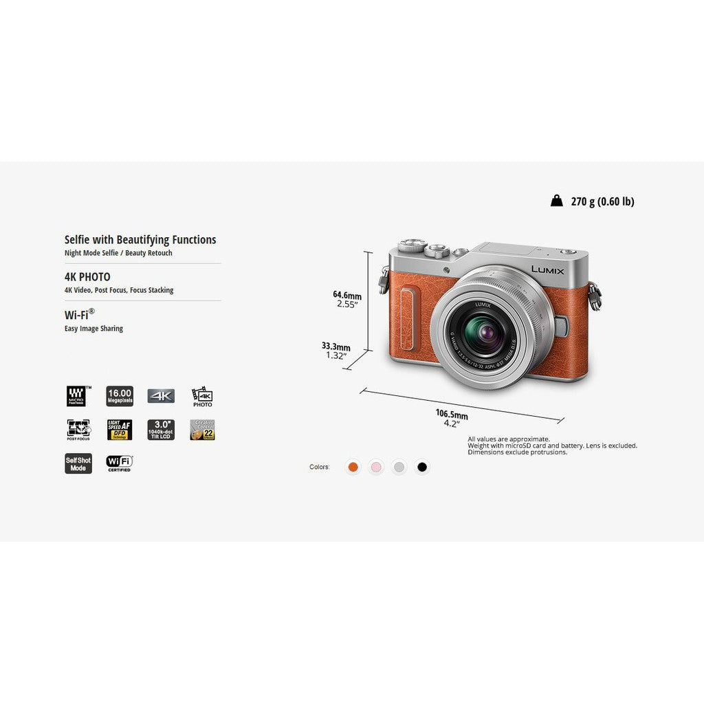 Panasonic DC-GF10KGA Lumix G with Lumix G X Vario 12-32mm Mirrorless Camera - GF10K Orange