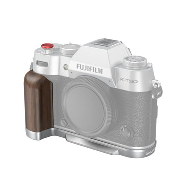 SmallRig L-Shape Camera Grip for FUJIFILM X-T50 with Wooden / Silicone Handle, Arca-Type Quick Release Base Plate, Shutter Release Button, Hot Shoe Cover, and Multiple 1/4"-20 Threaded Hole for Attachments and Accessories | 4712 4736 4783
