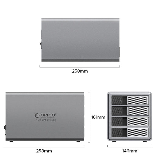 ORICO 98 Series DAS Solution Thunderbolt 3 40GBPS/USB 3.0 5GBPS Hard Drive Enclosure for 2.5-3.5" SATA SSD/HDD with Up to 110TB Max Storage (22TB Per Bay) & Built-In 150W Power Supply for Computer Desktops & Laptops (Windows & MacOS)