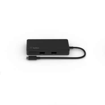 Belkin 5 in 1 Multiport USB Type-C Adapter Hub with 2x USB-A 3.2 Gen1 | Gigabit Ethernet | 4K 60Hz HDMI | 86W USB-C PD Ports Chromebook Certified, Mac Windows Compatible | INC008TTBK