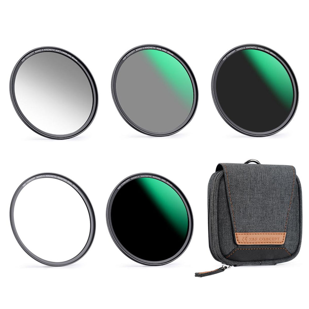 K&F Concept NANO-X GND8, ND8, ND64, ND1000 Neutral Density Lens Filters with Magnetic Adapter Ring for Camera Lenses - Multi-Coated Optical Glass, Ultra-Slim Frame, High-Definition, Waterproof & Scratch Resistant