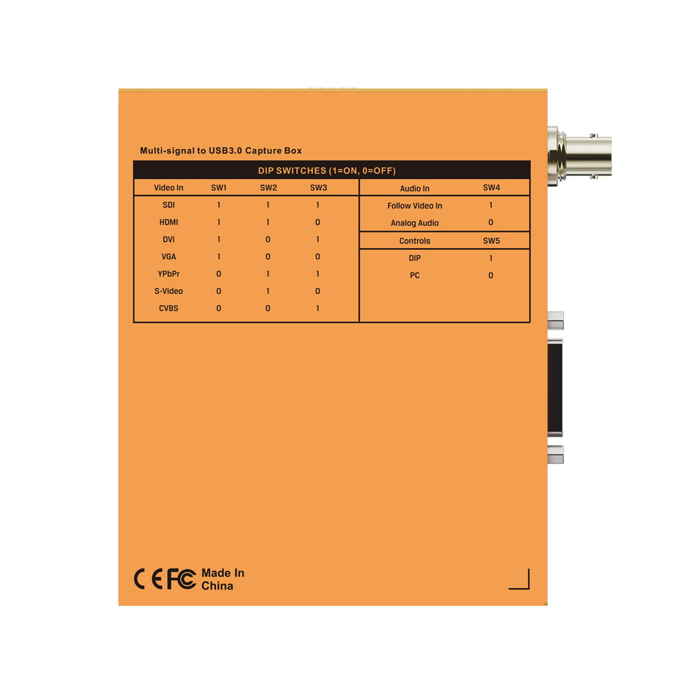 AVMATRIX Multi-Sigl to USB 3.0 Video Capture with Up to 1080P 60Hz Resolution, SDI, HDMI, DVI-I, VGA, CVBS, S-Video, YPbPr Input and USB Type-C Plug & Play, 3.5mm Audio In to Output Sigl for Video Conference, Live Streaming | UC7018
