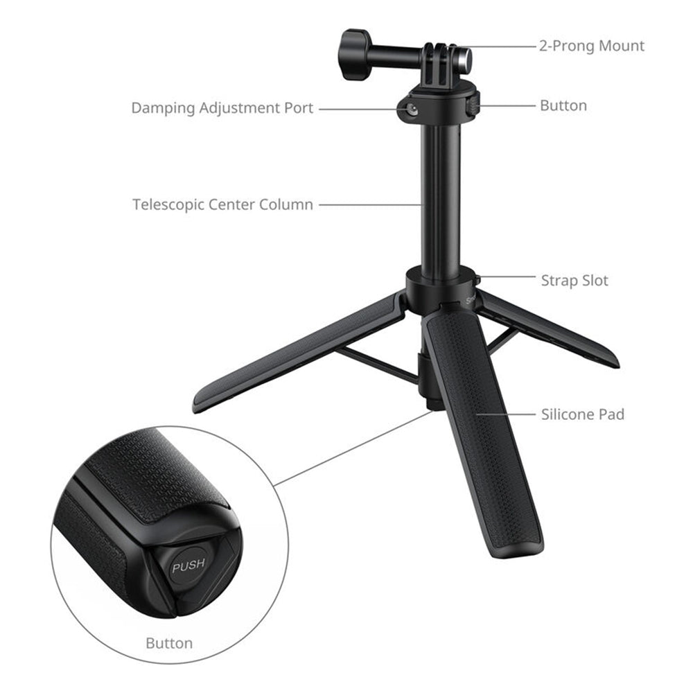 SmallRig 2 in 1 Grip Tripod and Selfie Stick for Action Cameras