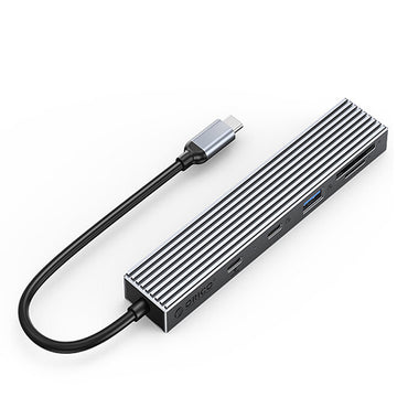 [CLEARANCE] ORICO 4 Port USB Type-C 3.2 Gen2 Hub with PD 100W, 4K 30Hz, SD / TF Card Slot and 10Gbps Transfer Rate for PC Desktop Computer Laptop | DHF-1U2CR - Gray