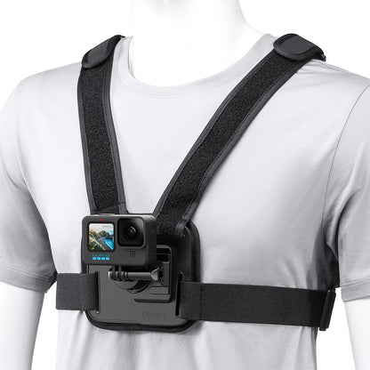 [CLEARANCE] Ulanzi CM028 Go-Quick II Magnetic Action Camera Chest Strap with Smartphone Holder & Quick Release Rotating Mount for GoPro, DJI, Insta360 and Ideal for Cycling, Motorcycling, Running, Boating, Hiking, Vlogging | C021GBB