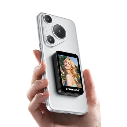 LEMORELE R600 Mini 2.4" MagSafe Selfie Monitor LCD Screen 600mAh HD Magnetic Smartphone Preview Screen
