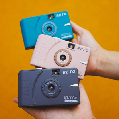 RETO Ultra Wide & Slim Film Camera with 22mm Ultra-Wide-Angle Lens, 135 35mm Film Format, Point and Shoot for Photography | Pastel Pink
