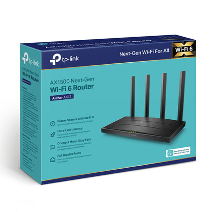 TP-Link Archer AX12 AX1500 Wi-Fi 6 Dual Band Wireless Next-Gen Gigabit Router with 4-High-Performance Antens, OFDMA &  MU-MIMO Technology, WPA3 WIFI Security, TP Link Tether APP Support | Network & Telecommunications Devices | TPLINK