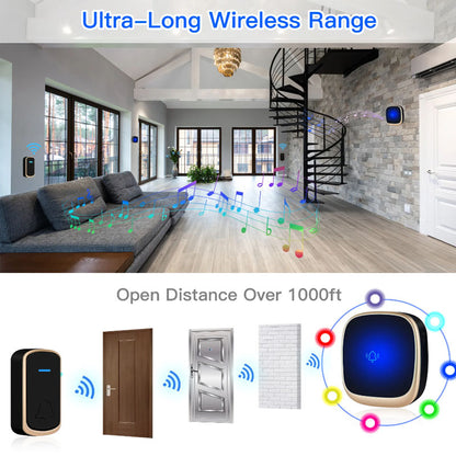 [CLEARANCE] DAYTECH DB22 Smart Wireless Doorbell Plug and Play AC 110V-260V Water-Resistant 300m Long Range Door Bell Buzzer with Adjustable Volume, 36 Chimes and Tunes for Home Office Indoor and Outdoor Installation