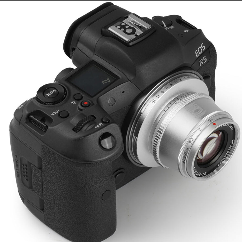 TTArtisan 35mm F/1.4 APS-C Format Canon RF Mount Prime Lens Large Aperture Sonr Optical Design Full Metal Body, MF Manual Focus, 11" Focus Distance, Clicked Aperture Ring for Smooth Bokeh & Low Light Photography | Black, Silver