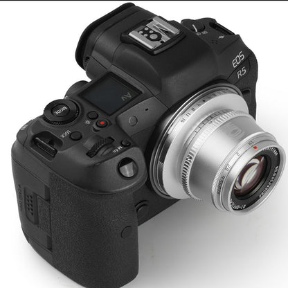 TTArtisan 35mm F/1.4 APS-C Format Canon RF Mount Prime Lens Large Aperture Sonr Optical Design Full Metal Body, MF Manual Focus, 11" Focus Distance, Clicked Aperture Ring for Smooth Bokeh & Low Light Photography | Black, Silver