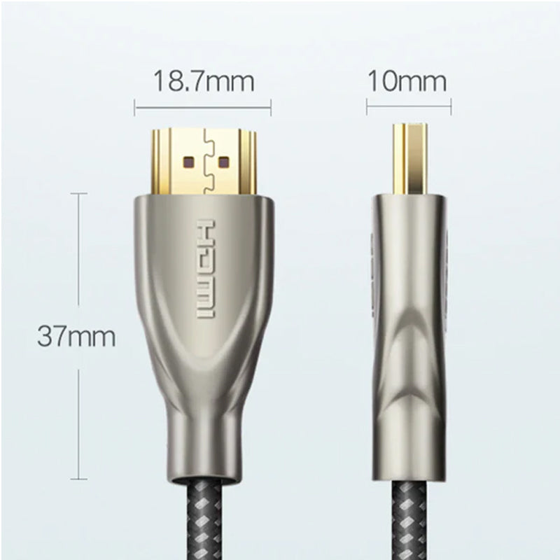 UGREEN 1m/ 1.5m/ 2m/ 3m/ 5m 4K Ultra-HD HDMI 2.0 Male to Male Video Connector Cable with Carbon Fiber Cable Jacket for MacBook, PC, Desktop Computer, DVD Player, PS5/PS4/PS3, Xbox One/360, to TV, Monitor, Projector, etc.