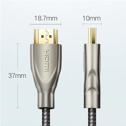 [CLEARANCE] UGREEN 2m 4K Ultra-HD HDMI 2.0 Male to Male Video Connector Cable with Carbon Fiber Cable Jacket for MacBook, PC, Desktop Computer, DVD Player, PS5/PS4/PS3, Xbox One/360, to TV, Monitor, Projector, etc.