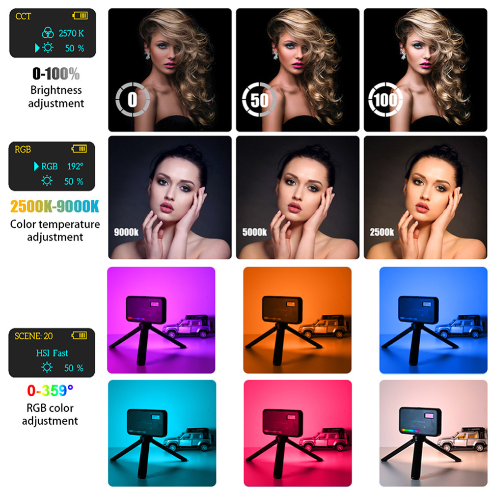 Luxceo V10 Pro RGB LED Video Light, 2500K-9000K, 400 Lumens, CRI95+, 20 Effects