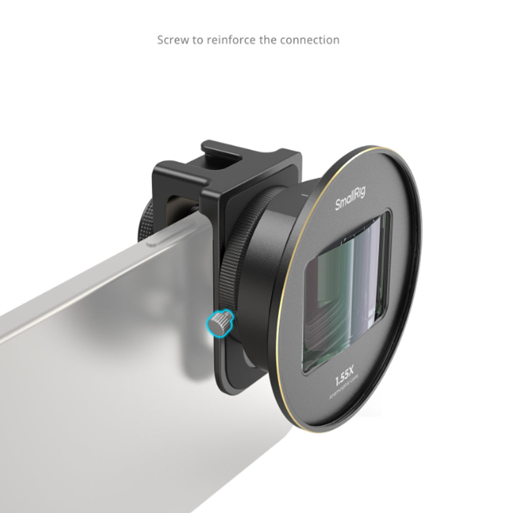 SmallRig Smartphone 1.55x Anamorphic Lens (T-mount) for 2.76:1 Widescreen Aspect Ratio & Cinematic Dreamy Anamorphic Glare Effects - Compatible with iPhone 11-15, Samsung Galaxy S21-S22, Huawei Mate 40-60, Xiaomi 12-13 | 3578B