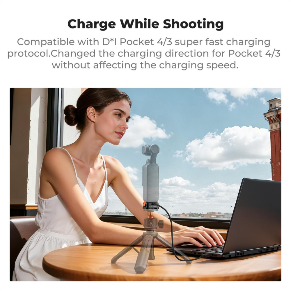 K&F Concept Type-C Charging Mount Adapter for DJI Osmo Pocket 4/3