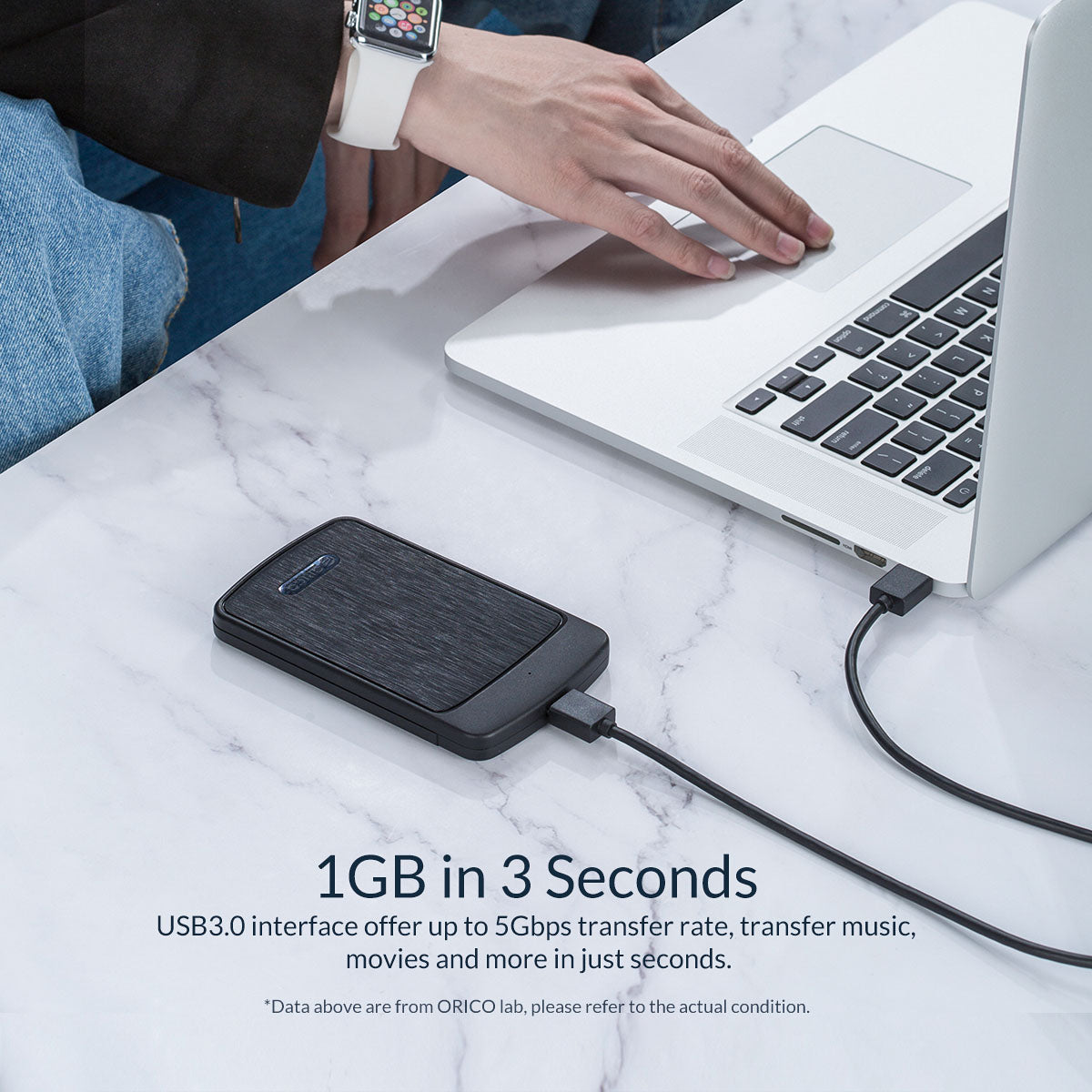 ORICO 2.5" SATA 3.0 USB 3.0 Micro-B HDD Hard Drive Enclosure with 5Gbps Transfer Rate and 4TB Max Support Capacity, Auto Sleep Mode and UASP for PC Desktop Computer Laptop | 2020U3