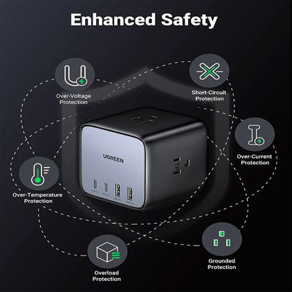 [CLEARANCE] UGREEN DigiNest Cube 65W USB C GaN Charging Station - 7-Port Desktop Charger with 6ft Extension Cord for iPhone Pro Max, iPad, MacBook, Huawei, Samsung Galaxy Plus Ultra, Google Pixel, Smartphone, Tablet, Laptop, etc. | 40861