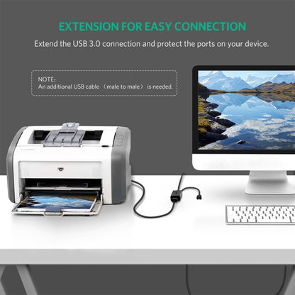 UGREEN 2-in-1 USB 3.0 A Male to Female + Micro USB Active Repeater 5 Meter / 10 Meter Extension Cable with Built-in Signal Booster for PC, Desktop Computer, Laptop, Scanner, Printer, PS5/PS4/PS3, Speaker, etc.  | 20826 20827