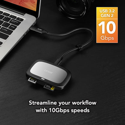 Lexar RW530 Professional CFexpress Type A / SD Card Reader, USB 3.2 Gen 2, Up to 10Gbps Transfer