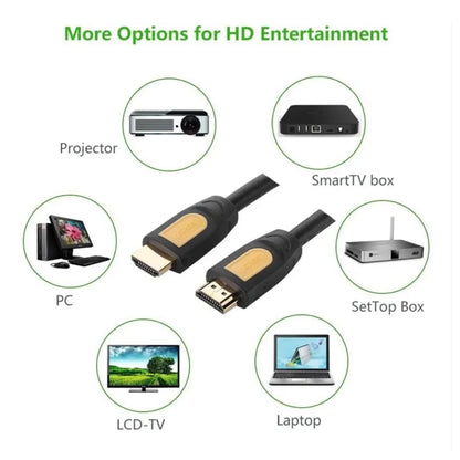 [CLEARANCE] UGREEN 1080P 60Hz HDMI Male to Male Cable Connector with Gold Plated Ethernet, 18Gbps Transfer Speed for TV, Projector, Monitor (Yellow-Black) (3M)