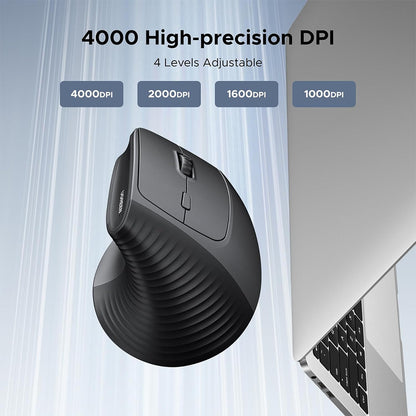 UGREEN Wireless 2.4GHz Ergonomic Vertical Mouse with 1000 / 1600 / 2000 / 4000 DPI Max 10m Control