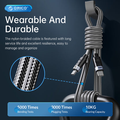 [CLEARANCE] ORICO-C2CZ 1m USB C-to-C PD 100W Fast Charging Aluminum Alloy + TPE + Woven Cable with 480 Mbps Transmission Speed for Smartphones Cameras Printers Hard Drives | Black