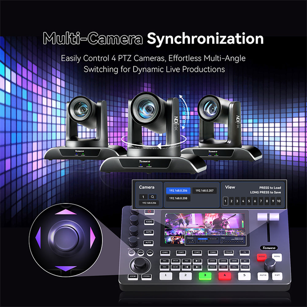 Tenveo TEVO-PC500 4K 60FPS 5.5" Screen Multi-Camera Broadcast Control Keyboard Video Mixer Switcher