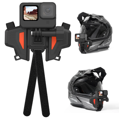 TELESIN Motorcycle Helmet Chin Strap Mount for GOPRO DJI Insta360 Action Cameras